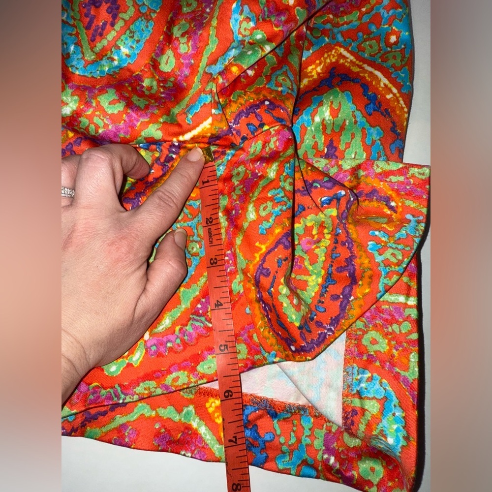 Lauren Ralph Lauren Paisley Shorts Size 14 Orange Multicolor Preppy Resort - Picture 5 of 10